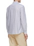 Back View - Click To Enlarge - BRUNELLO CUCINELLI - Band Collar Cotton Linen Striped Shirt