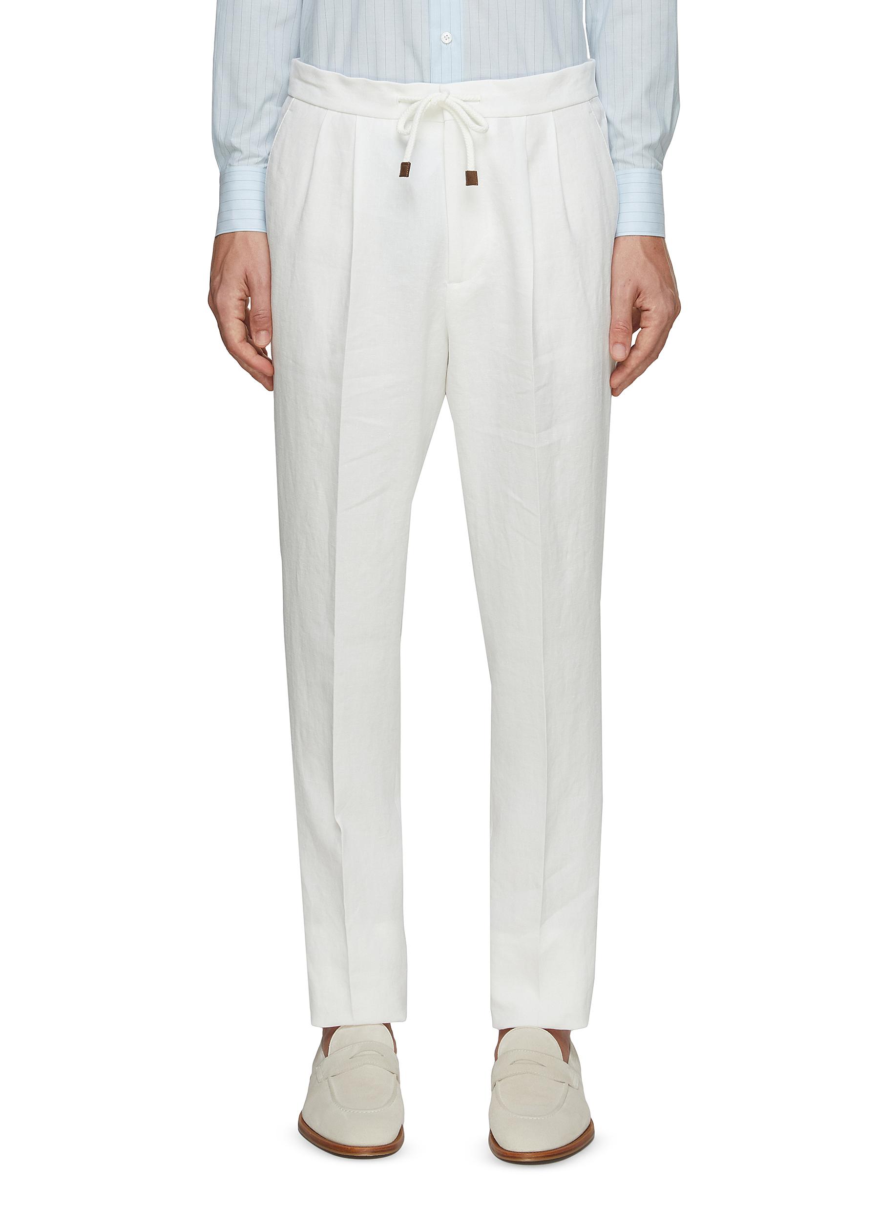 BRUNELLO CUCINELLI, Drawstring Waist Linen Pants, Men