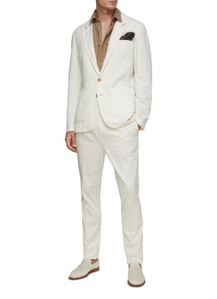Figure View - Click To Enlarge - BRUNELLO CUCINELLI - Spread Collar Linen Cotton Shirt