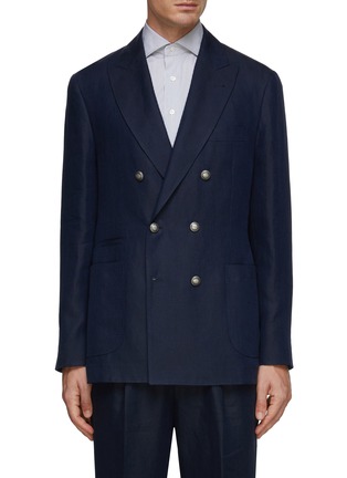 Main View - Click To Enlarge - BRUNELLO CUCINELLI - Chevron Linen Suit