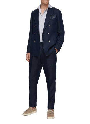 Figure View - Click To Enlarge - BRUNELLO CUCINELLI - Chevron Linen Suit