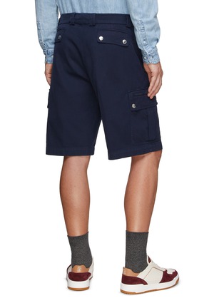 Back View - Click To Enlarge - BRUNELLO CUCINELLI - Dyed Cotton Cargo Shorts