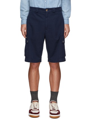 Main View - Click To Enlarge - BRUNELLO CUCINELLI - Dyed Cotton Cargo Shorts