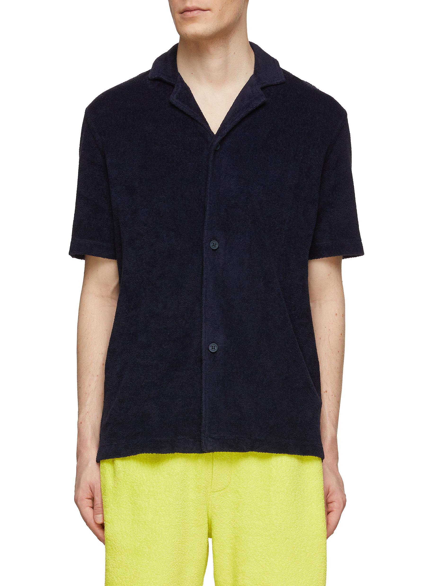 Orlebar Brown Howell Terry Cotton Shirt In Blue