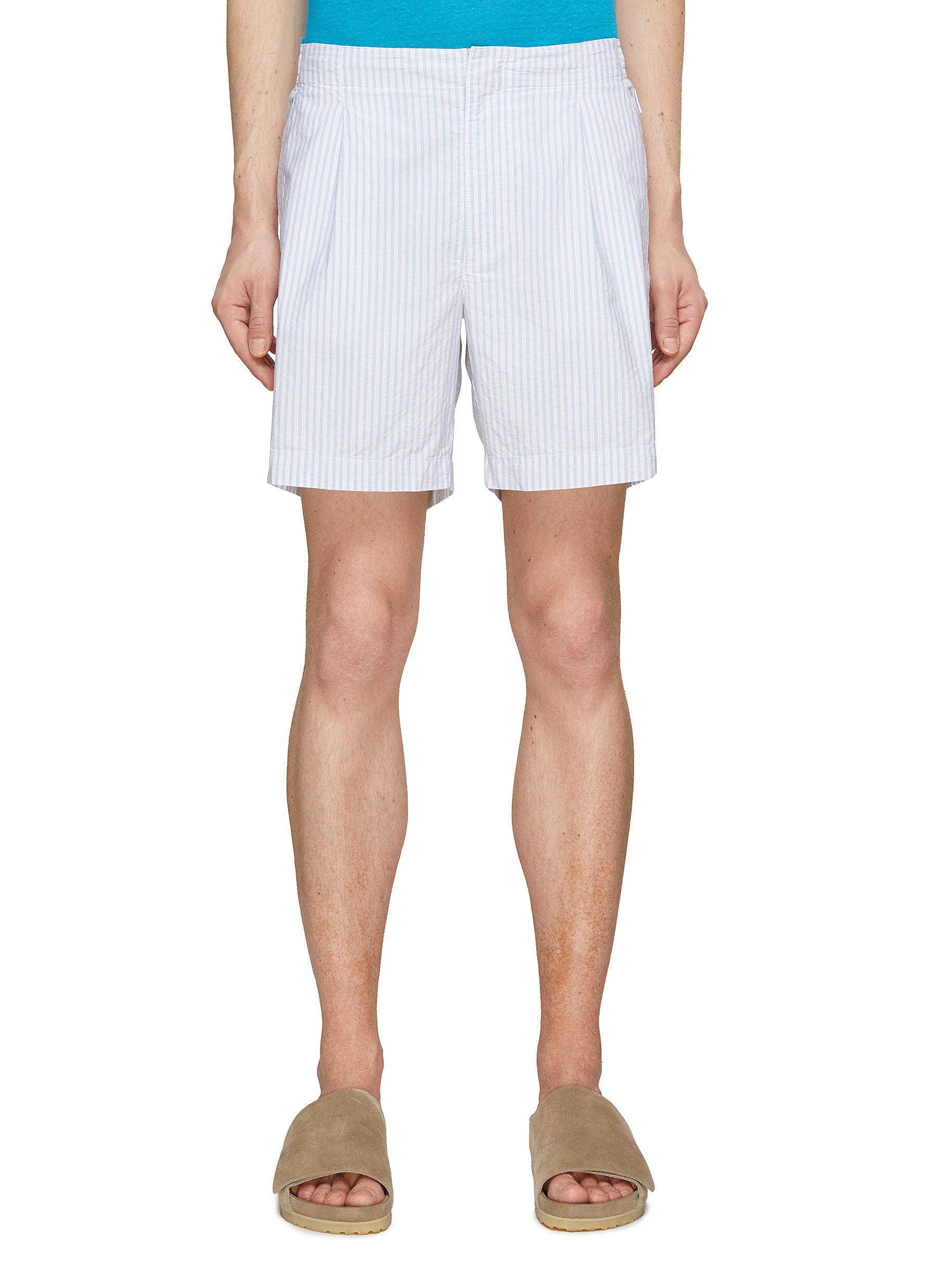 Orlebar Brown Hannes Striped Cotton Shorts In Blue