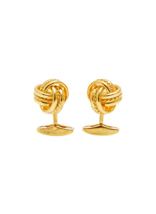 Main View - Click To Enlarge - TATEOSSIAN - Gold Plated Sterling Silver Twisted Rope Cufflinks