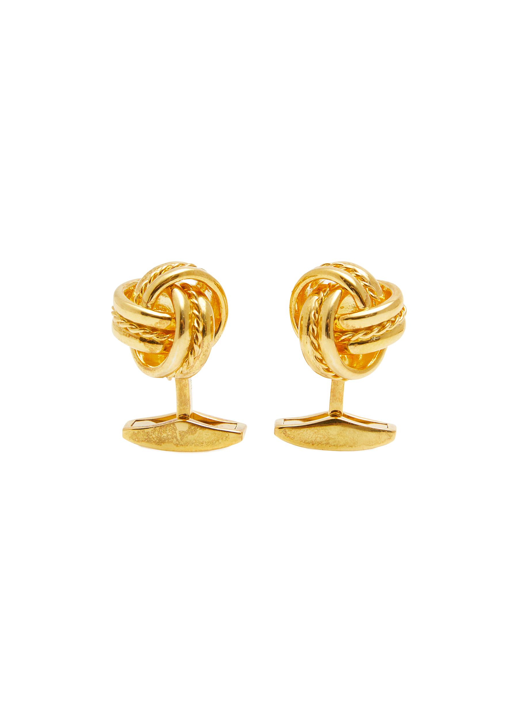 Gold Plated Sterling Silver Twisted Rope Cufflinks