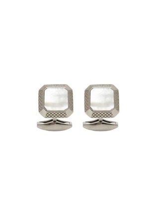 Main View - Click To Enlarge - TATEOSSIAN - Rhodium Plated Sterling Silver Mother of Pearl Cufflinks