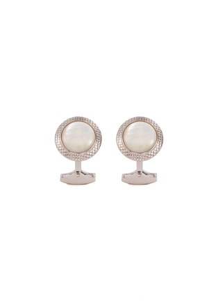 Main View - Click To Enlarge - TATEOSSIAN - Mother of Pearl Round Cufflink Shirt Stud Set