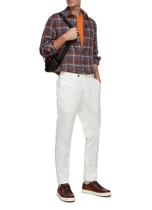 Figure View - Click To Enlarge - TOMORROWLAND - Plaid Linen Cotton Blend Shirt