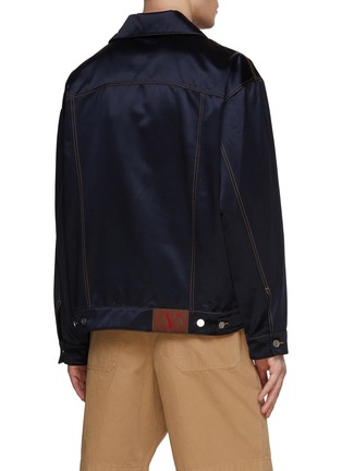 Back View - Click To Enlarge - VALENTINO GARAVANI - Contrast Stitch Silk Jacket