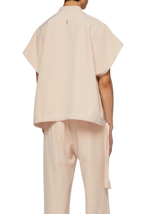 Back View - Click To Enlarge - RE: BY MAISON SANS TITRE - Collarless Cap Sleeve Shirt