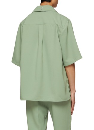 Back View - Click To Enlarge - RE: BY MAISON SANS TITRE - Chest Ribbon Short Sleeve Shirt