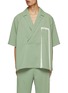 Main View - Click To Enlarge - RE: BY MAISON SANS TITRE - Chest Ribbon Short Sleeve Shirt