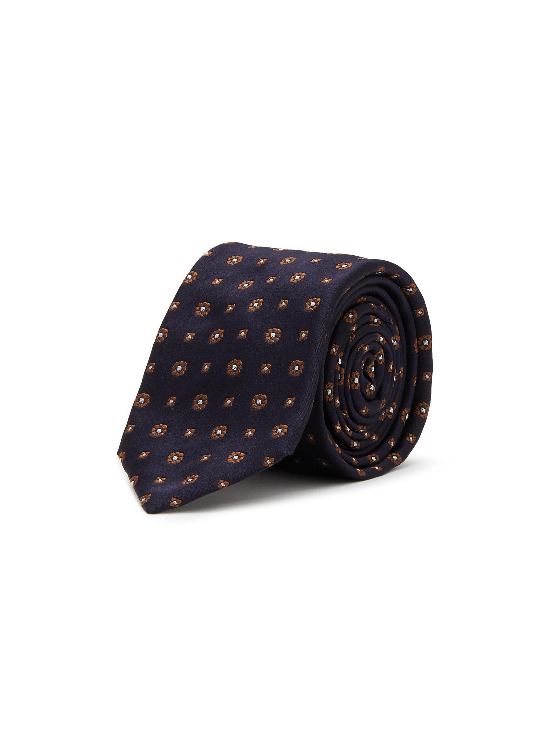 Floral Embroidered Silk Tie