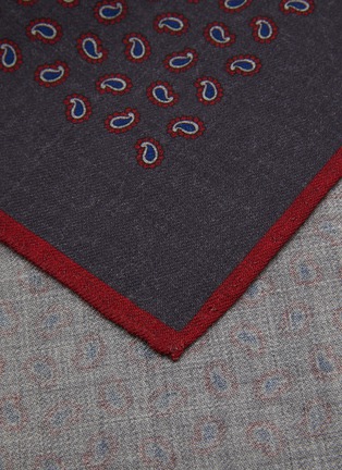 Detail View - Click To Enlarge - STEFANOBIGI MILANO - Paisley Print Wool Pocket Square