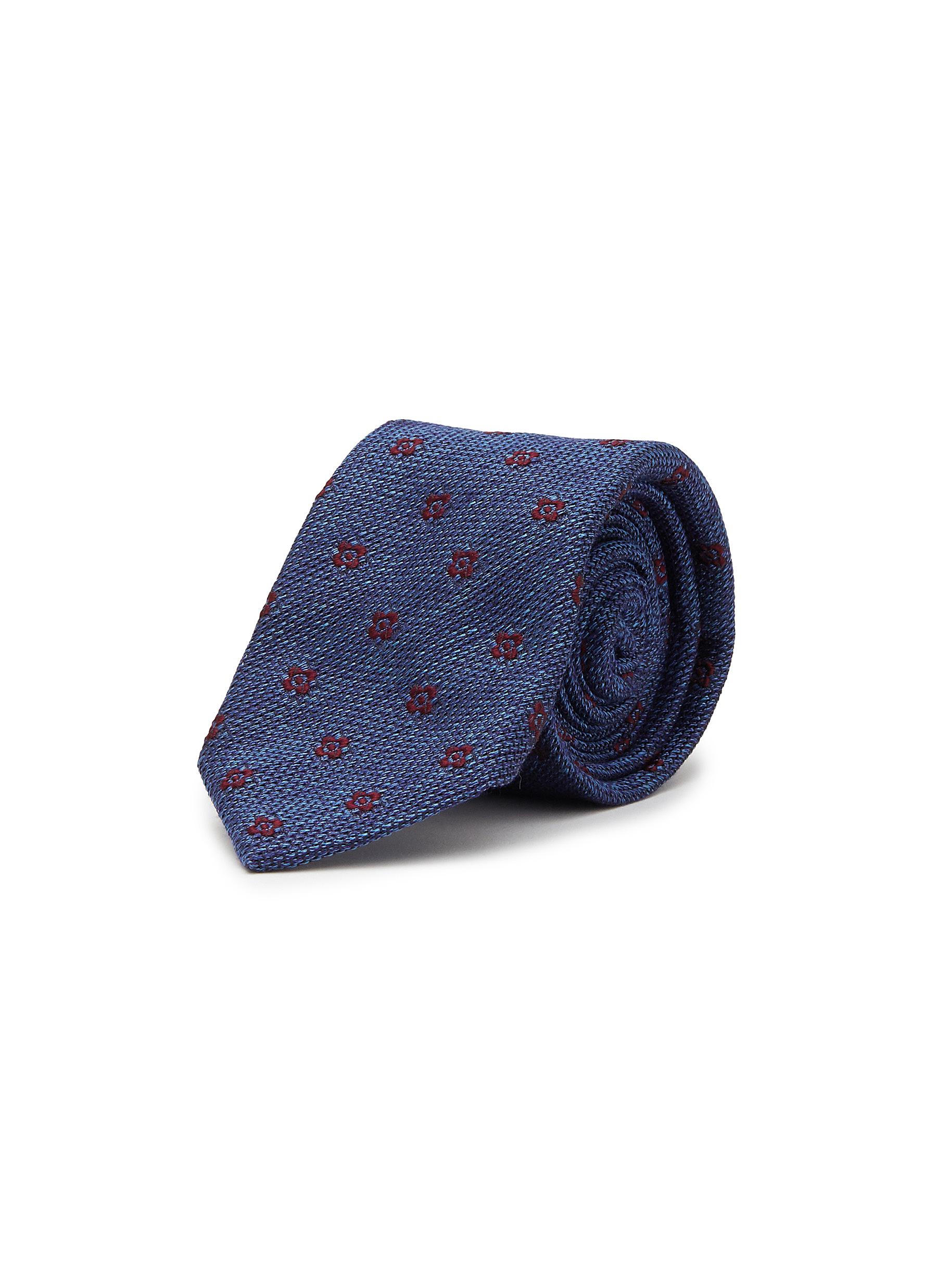 Floral Embroidered Silk Tie