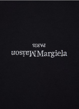  - MAISON MARGIELA - Inverted Logo Embroidery Cotton Hoodie