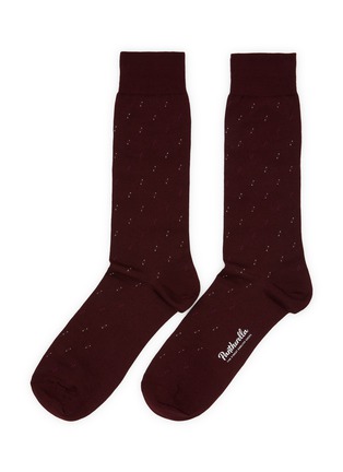 Main View - Click To Enlarge - PANTHERELLA - Addison Spiral Motif Cotton Long Ankle Socks