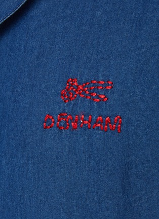  - DENHAM - Stitched Logo Short Sleeved Denim Shirt