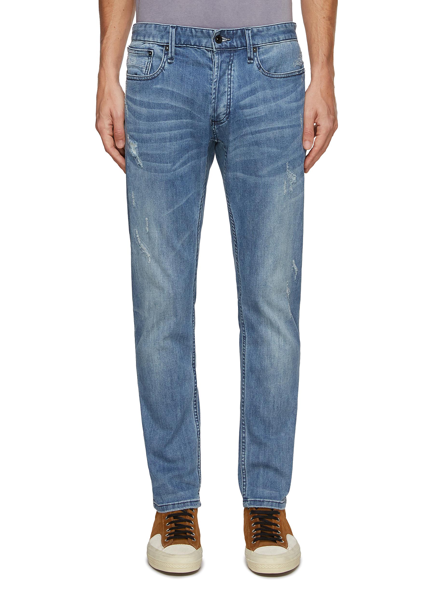 FREE MOVE WHISKERED STRAIGHT LEG JEANS