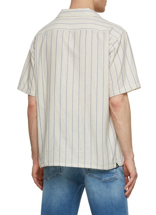 Back View - Click To Enlarge - DENHAM - Striped Cotton Bowling Shirt