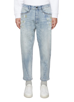 Main View - Click To Enlarge - DENHAM - Wuxia Paint Splatter Twisted Seam Cropped Jeans