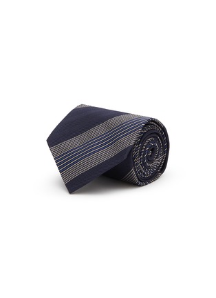 Main View - Click To Enlarge - ISAIA - Herringbone Stripe Motif Silk Tie
