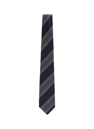 Figure View - Click To Enlarge - ISAIA - Herringbone Stripe Motif Silk Tie