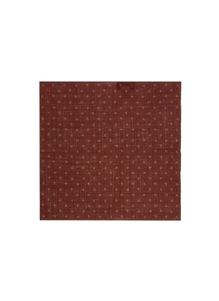 Figure View - Click To Enlarge - ISAIA - Allover Logo Print Pocket Square