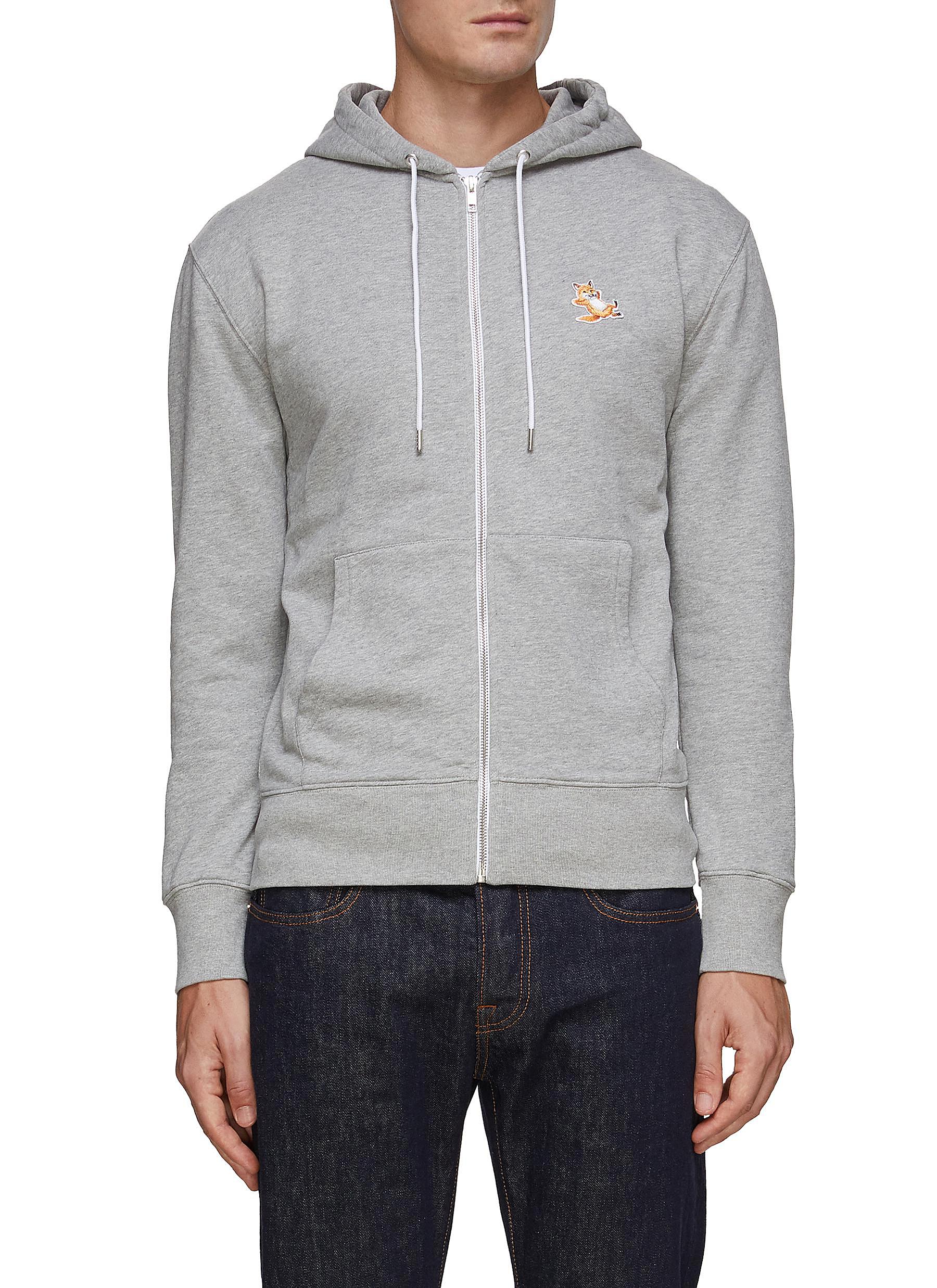 KITSUNE | Chillax Fox Patch Zip Up Hoodie | Men | Lane Crawford