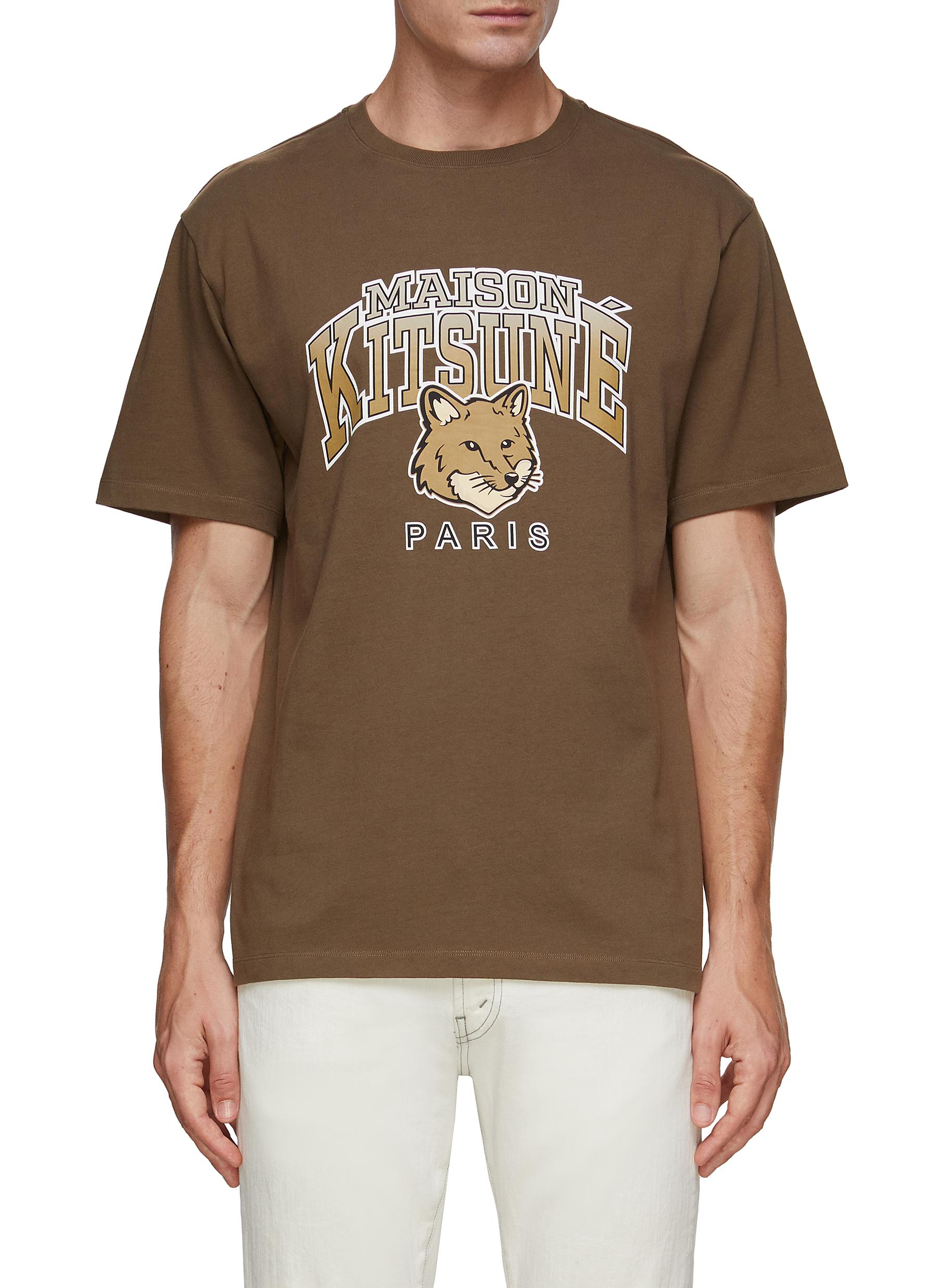 KITSUNE | Campus Fox Print Relaxed T-Shirt | Men | Lane Crawford