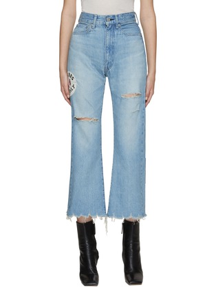 Main View - Click To Enlarge - KURO - Preston Embroidered Badge Boyfriend Jeans