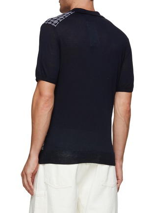 Back View - Click To Enlarge - ORLEBAR BROWN - x James Bond Horton Intarsia Knitted Polo Shirt