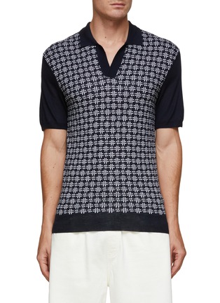 Main View - Click To Enlarge - ORLEBAR BROWN - x James Bond Horton Intarsia Knitted Polo Shirt