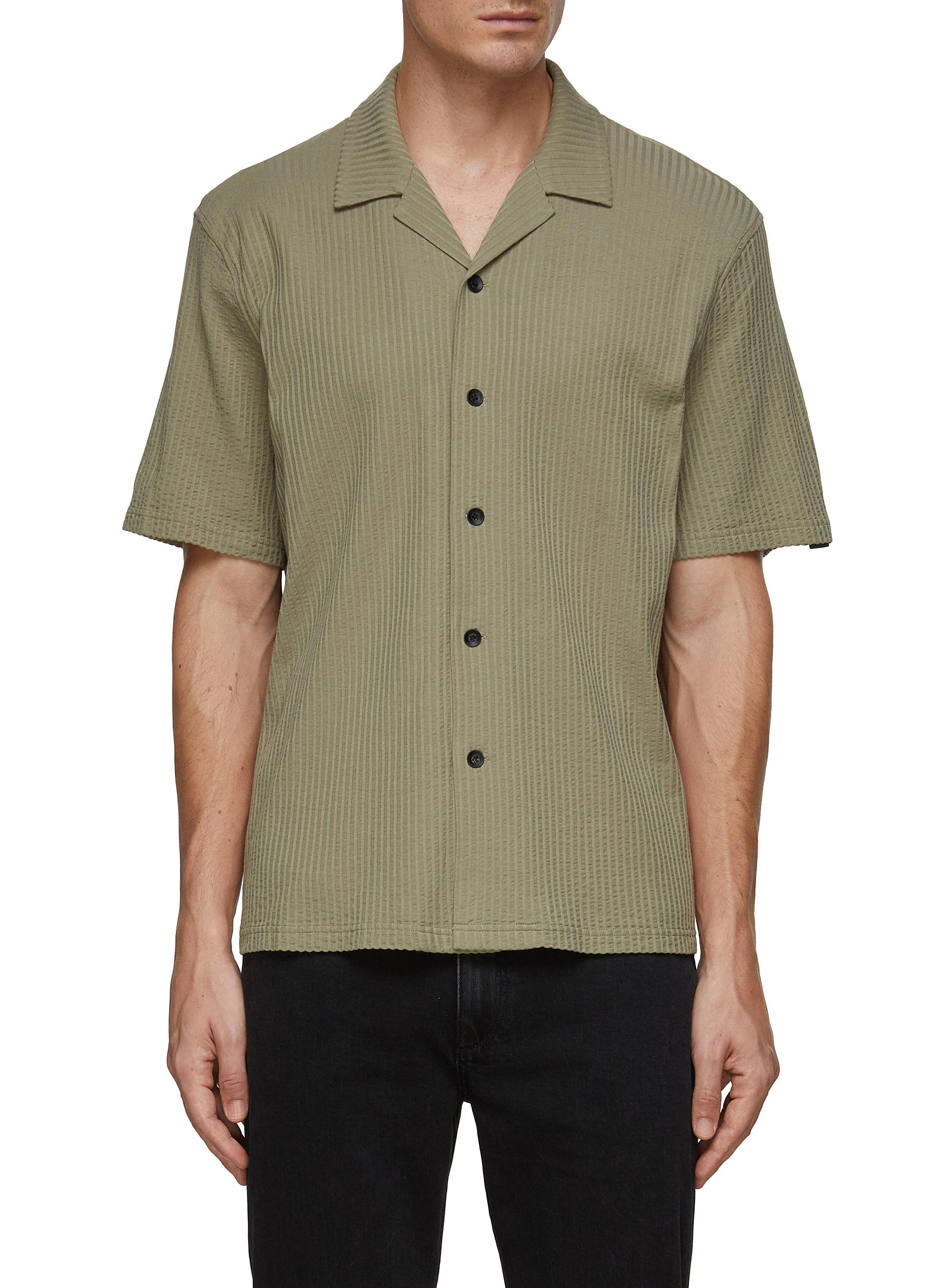 Rag & Bone Men's Avery Seersucker Camp Shirt In Green