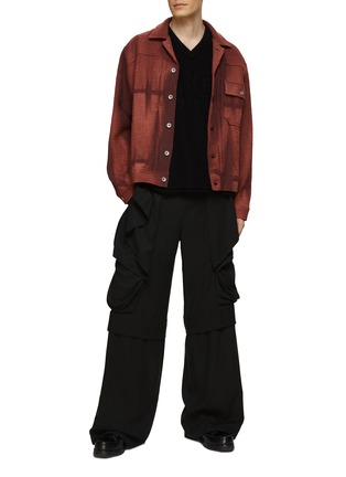 Figure View - Click To Enlarge - JIYONGKIM - Sun Bleached Tweed Trucker Jacket