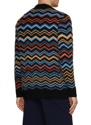 Back View - Click To Enlarge - MISSONI - Chevron Motif Knit Cardigan
