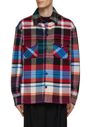 Main View - Click To Enlarge - MISSONI - Checkered Loom Knit Overshirt