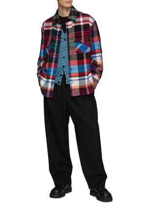 Figure View - Click To Enlarge - MISSONI - Checkered Loom Knit Overshirt
