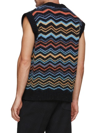 Back View - Click To Enlarge - MISSONI - Chevron Knitted Vest