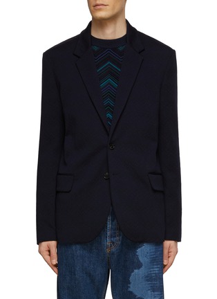 Main View - Click To Enlarge - MISSONI - Chevron Knit Single Breated Notch Lapel Blazer