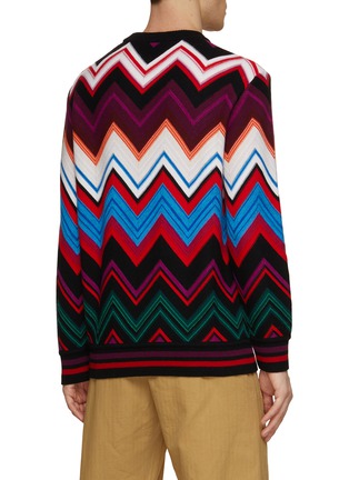 Back View - Click To Enlarge - MISSONI - Large Zig Zag Motif Knit Sweater