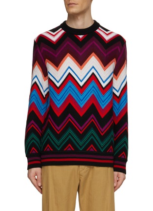 Main View - Click To Enlarge - MISSONI - Large Zig Zag Motif Knit Sweater