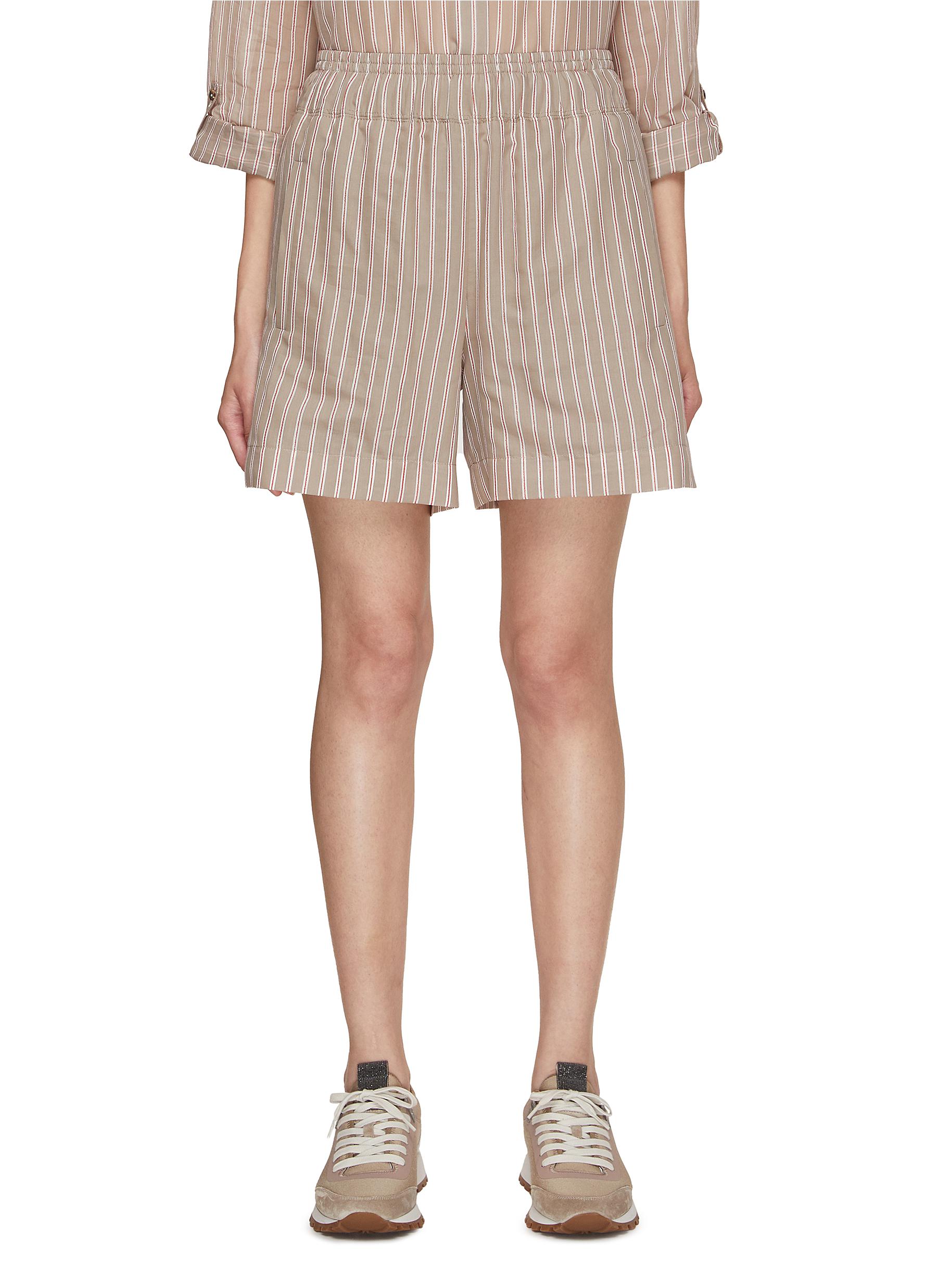 【関税＆送料込み】Brunello Cucinelli Striped Linen Bermuda BRUNELLO CUCINELLI | Stripe Bermuda Shorts | Women | Lane