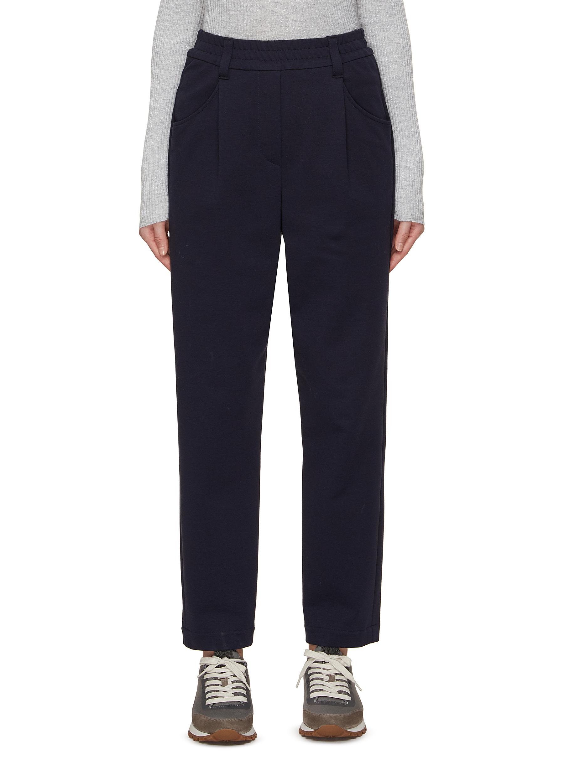 Burberry Ladies Biscuit Pocket Detail Jersey Tailored Trousers