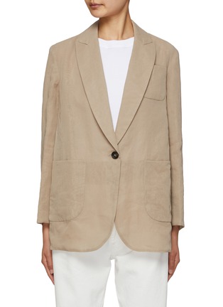 Main View - Click To Enlarge - BRUNELLO CUCINELLI - Cotton Gauze Loose Fit Blazer