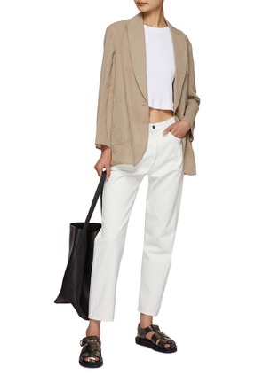Figure View - Click To Enlarge - BRUNELLO CUCINELLI - Cotton Gauze Loose Fit Blazer