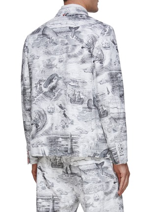 Back View - Click To Enlarge - THOM BROWNE - Single Breasted Nautical Print Blazer