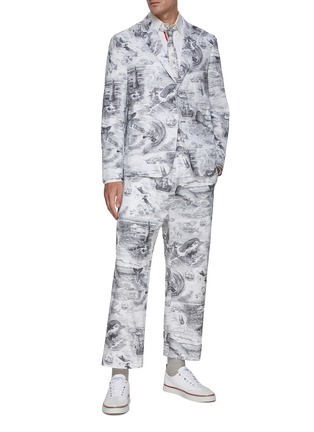Figure View - Click To Enlarge - THOM BROWNE - Single Breasted Nautical Print Blazer